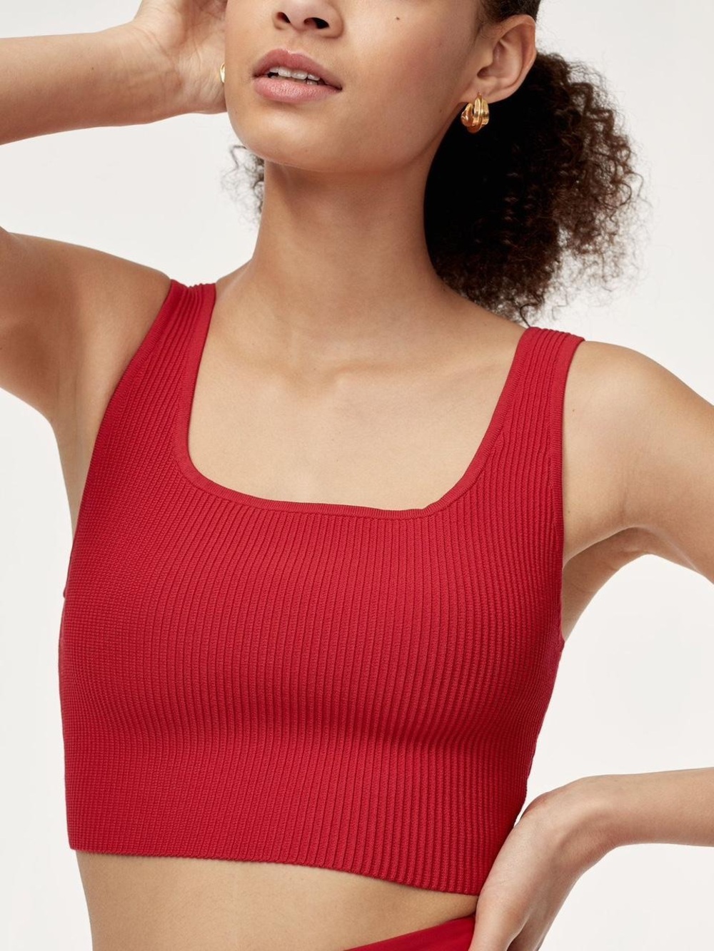 Aritzia Babaton Sculpt Knit Squareneck Cropped Tank
